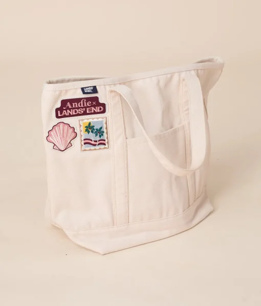 Andie X Lands' End Canvas Beach Tote - Canvas - Natural