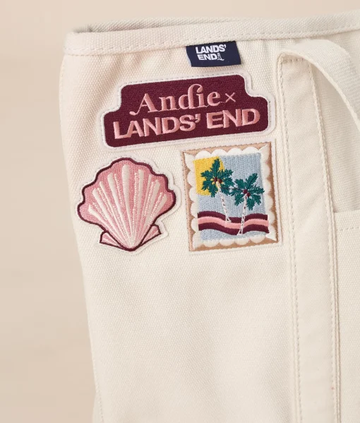 Andie X Lands' End Canvas Beach Tote - Canvas - Natural