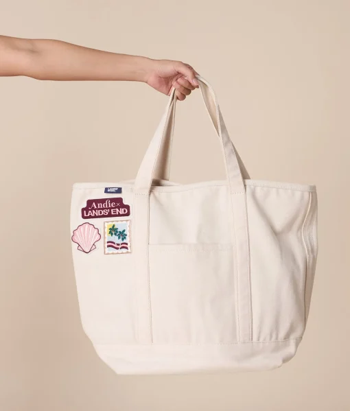 Andie X Lands' End Canvas Beach Tote - Canvas - Natural