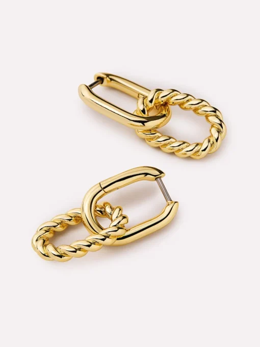 Ash Double Mini Gold Drop Earrings - Ana Luisa