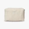Elsie Travel Case Zip Pouch Bag - Beige Gingham- Kayu