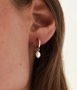 Frida Pearl Huggie Hoops - Ana Luisa