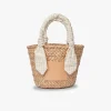 Mini Marlow Straw Scarf Tote Bag - Beige Gingham - Kayu