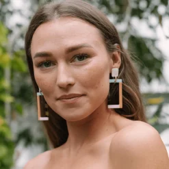 Neutral Colorblock Earrings - Sunshine Tienda
