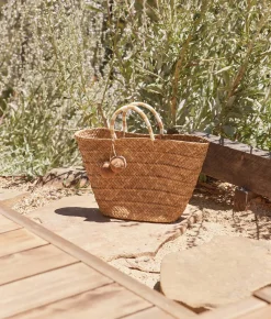 Oversized St Tropez Pom Pom Tote - Natural - Kayu
