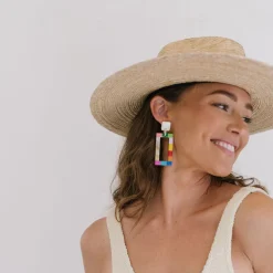 Rainbow Colorblock Earrings - Sunshine Tienda