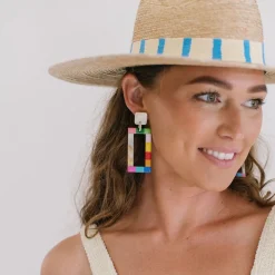 Rainbow Colorblock Earrings - Sunshine Tienda