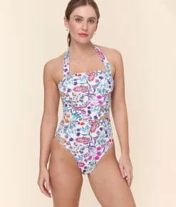 The Aleta One Piece - Eco Nylon - Botanical Floral - Classic