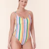 The Amalfi One Piece - Eco Nylon - Rainbow Stripe - Classic