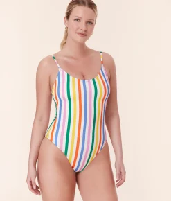 The Amalfi One Piece - Eco Nylon - Rainbow Stripe - Classic