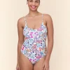 The Amalfi One Piece - Eco Nylon - Botanical Floral - Classic