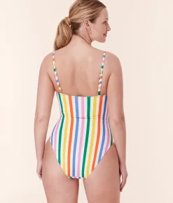 The Amalfi One Piece - Eco Nylon - Rainbow Stripe - Classic