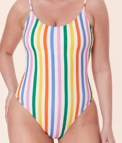 The Amalfi One Piece - Eco Nylon - Rainbow Stripe - Classic