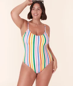 The Amalfi One Piece - Eco Nylon - Rainbow Stripe - Classic