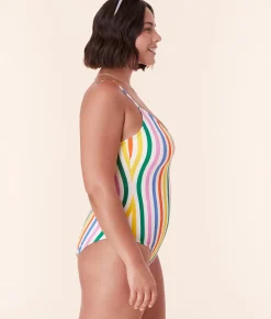The Amalfi One Piece - Eco Nylon - Rainbow Stripe - Classic