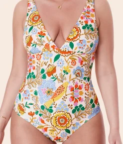 The Augustine One Piece - Eco Nylon - Bird Floral - Classic
