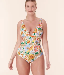The Augustine One Piece - Eco Nylon - Bird Floral - Classic