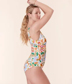 The Augustine One Piece - Eco Nylon - Bird Floral - Classic