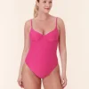 The Bermuda One Piece - Terry Dot - Cerise - Classic