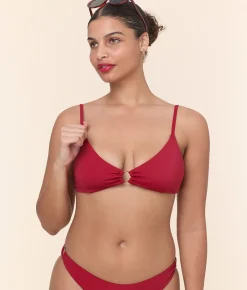 The Bonita Bikini Top - Eco Nylon - Garnet