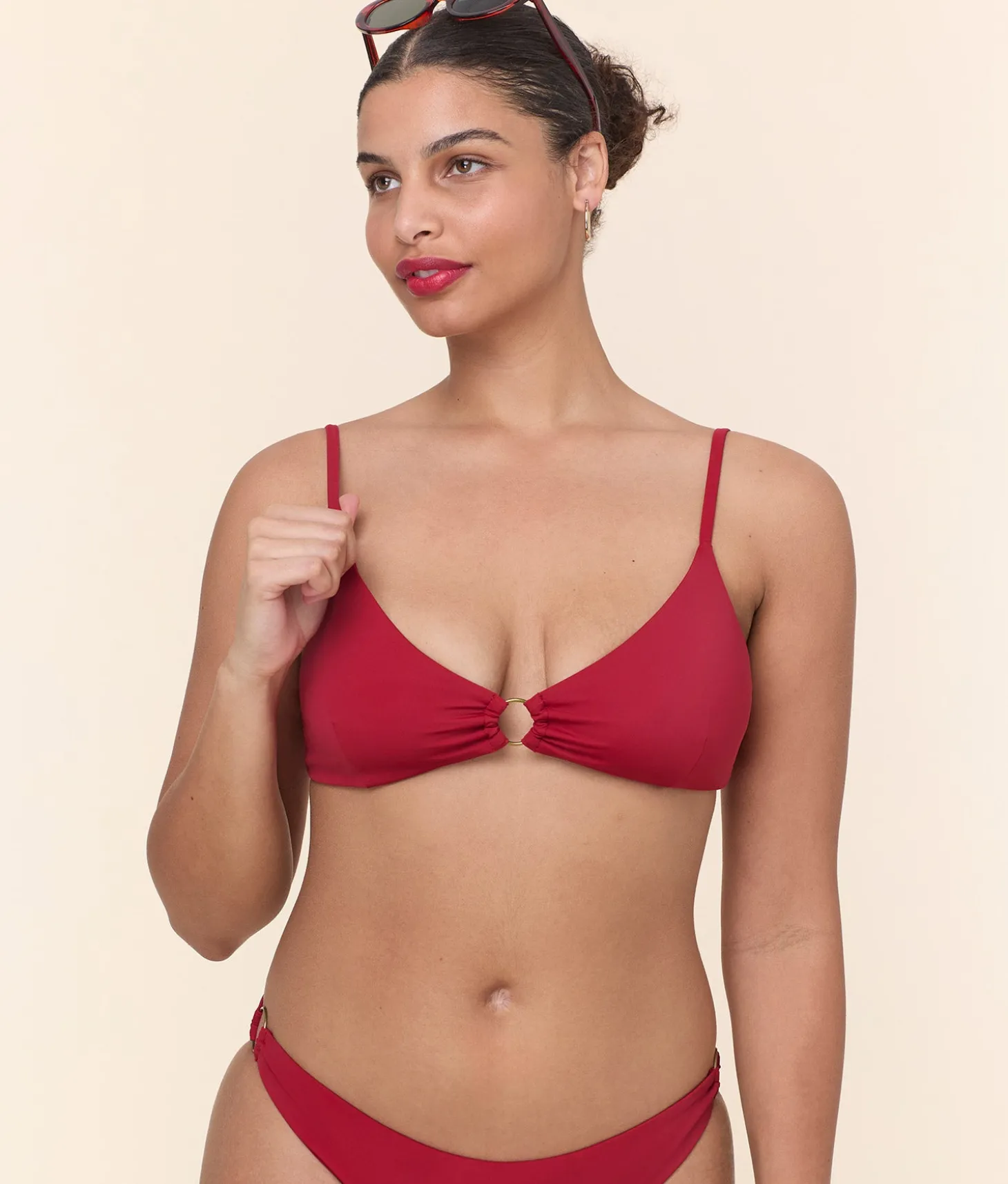 The Bonita Bikini Top - Eco Nylon - Garnet