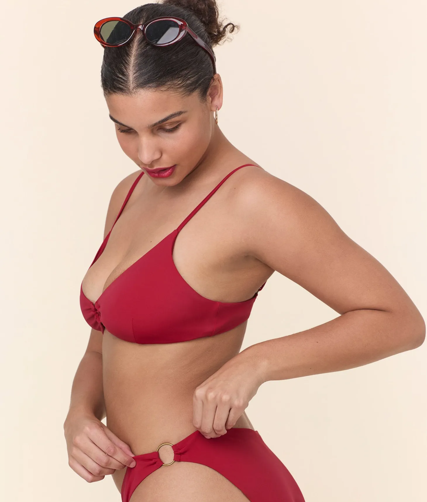 The Bonita Bikini Top - Eco Nylon - Garnet