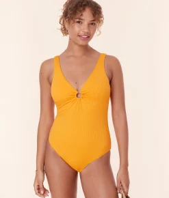 The Bonita One Piece - Wide Rib - Tangerine - Classic