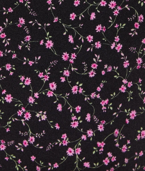 The Classic Bikini Bottom - Satin - Black Ditsy Bloom