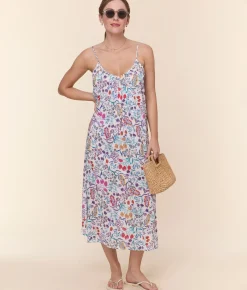 The Coastal Slip Dress - Lightweight Rayon - Botanical Floral