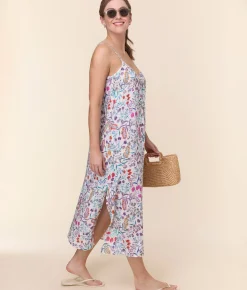 The Coastal Slip Dress - Lightweight Rayon - Botanical Floral