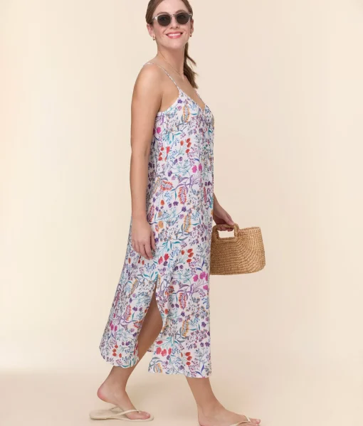 The Coastal Slip Dress - Lightweight Rayon - Botanical Floral