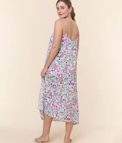 The Coastal Slip Dress - Lightweight Rayon - Botanical Floral