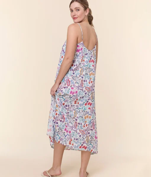 The Coastal Slip Dress - Lightweight Rayon - Botanical Floral