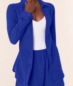 The Corvo Button Up - Cotton Gauze - Mazarine