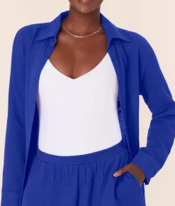 The Corvo Button Up - Cotton Gauze - Mazarine