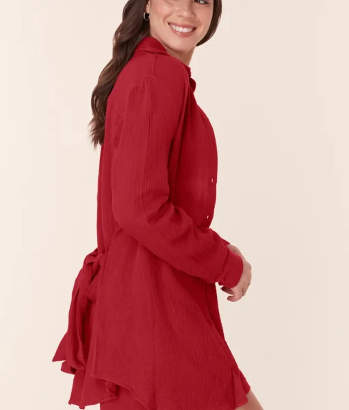 The Corvo Button Up - Cotton Gauze - Flame