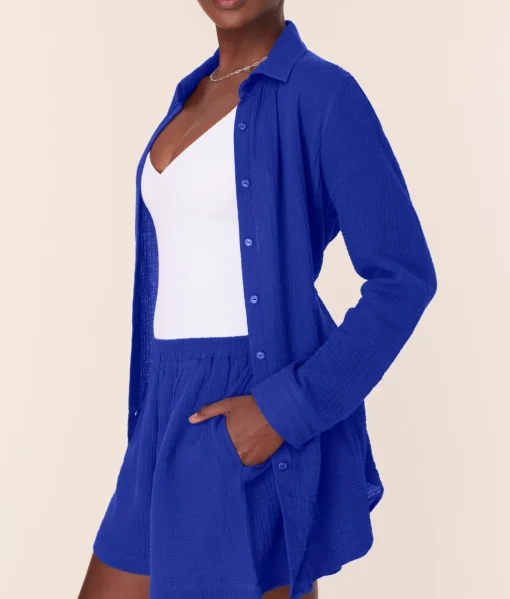 The Corvo Button Up - Cotton Gauze - Mazarine