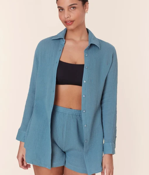 The Corvo Button Up - Cotton Gauze - Oceanview