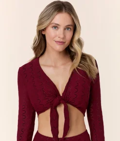 The Crete Jacket - Scallop Crochet - Syrah