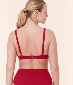 The Dalia Bikini Top - Eco Nylon - Garnet