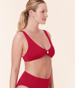 The Dalia Bikini Top - Eco Nylon - Garnet