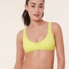 The Delray Bikini Top - Floral Lace - Limeade