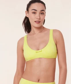 The Delray Bikini Top - Floral Lace - Limeade