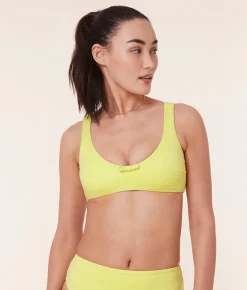 The Delray Bikini Top - Floral Lace - Limeade