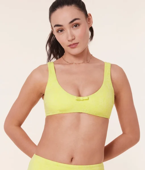 The Delray Bikini Top - Floral Lace - Limeade