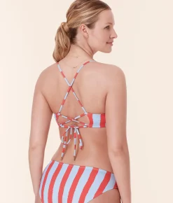 The Fiji Bikini Top - Eco Nylon - Candy Stripe