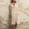 The Handloom Voyage Shirt Dress - White Stripes