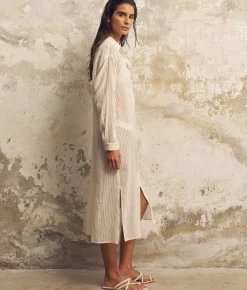 The Handloom Voyage Shirt Dress - White Stripes