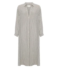 The Handloom Voyage Shirt Dress - Black Stripes