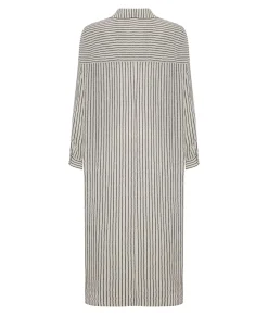 The Handloom Voyage Shirt Dress - Black Stripes